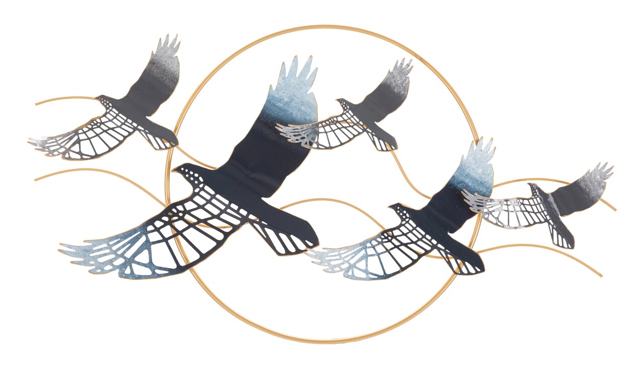Decoratiune de perete Bird, Mauro Ferretti, 91 x 50 cm, fier, multicolor - imagine 7